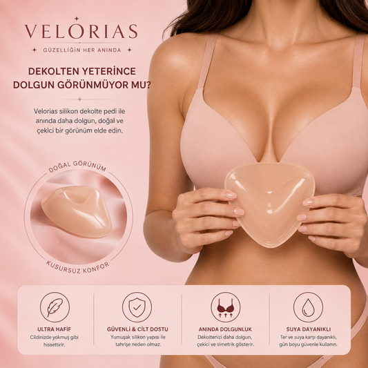 Velorias™ Çift Taraflı Yapışkanlı Ekstra Dolgulu Push-Up Göğüs Pedi